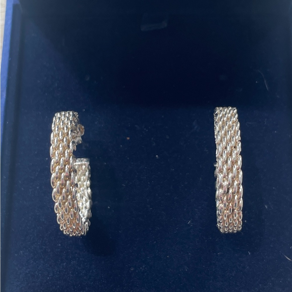 Tiffany & Co. Silver Braided Hoop Earrings